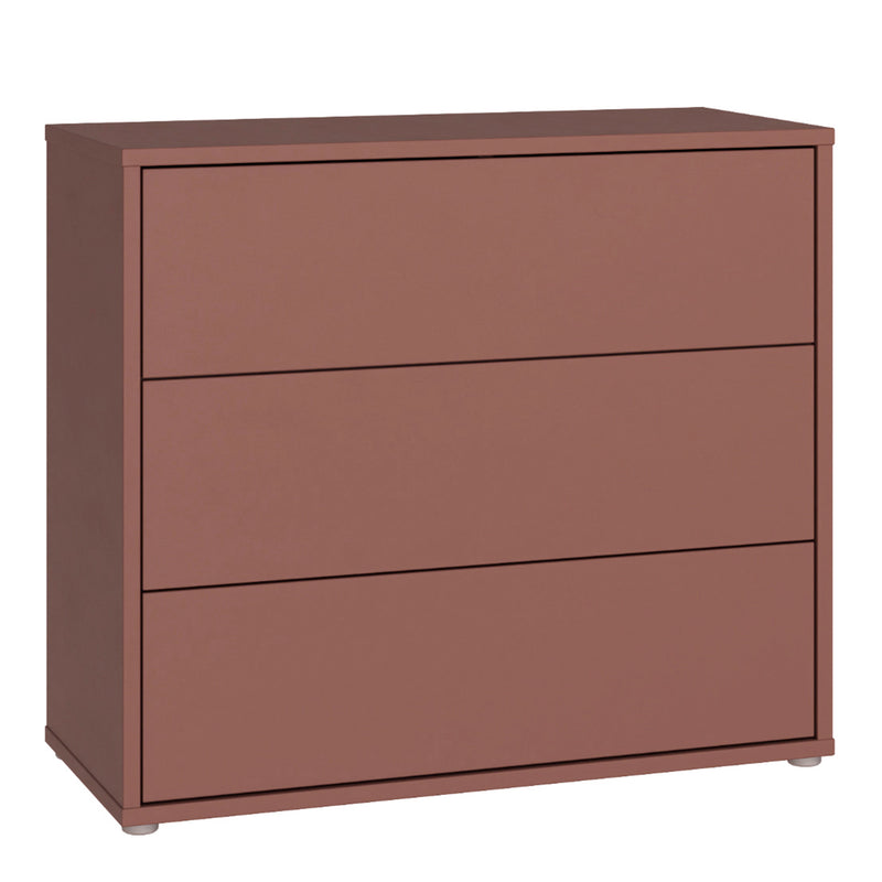 Alice Springs 3 Drawer Chest with Push-to-Open Drawers in Terracotta – image 1