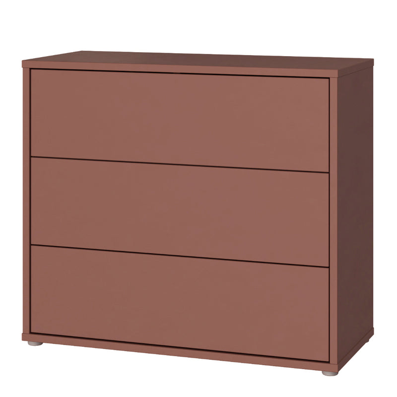 Alice Springs 3 Drawer Chest with Push-to-Open Drawers in Terracotta – image 3