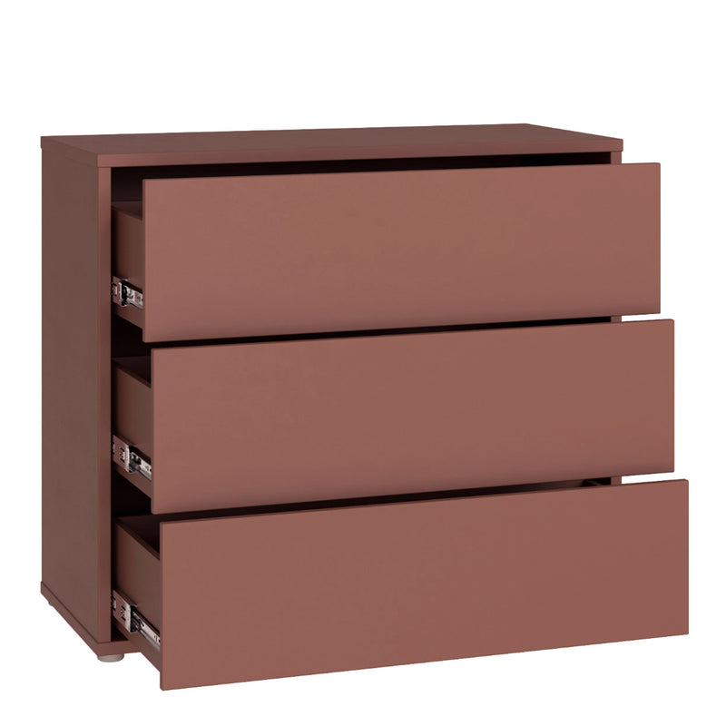 Alice Springs 3 Drawer Chest with Push-to-Open Drawers in Terracotta – image 4