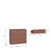Alice Springs 3 Drawer Chest with Push-to-Open Drawers in Terracotta – image 7