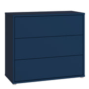 Alice Springs 3 Drawer Chest with Push-to-Open Drawers in Night Blue and White – image 1