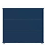 Alice Springs 3 Drawer Chest with Push-to-Open Drawers in Night Blue and White – image 2