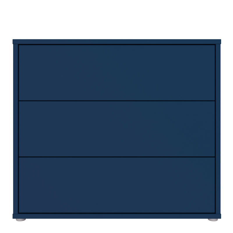 Alice Springs 3 Drawer Chest with Push-to-Open Drawers in Night Blue and White – image 2