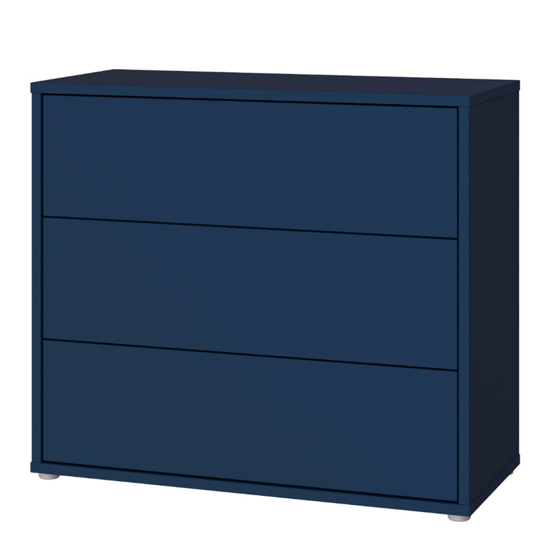 Alice Springs 3 Drawer Chest with Push-to-Open Drawers in Night Blue and White – image 3