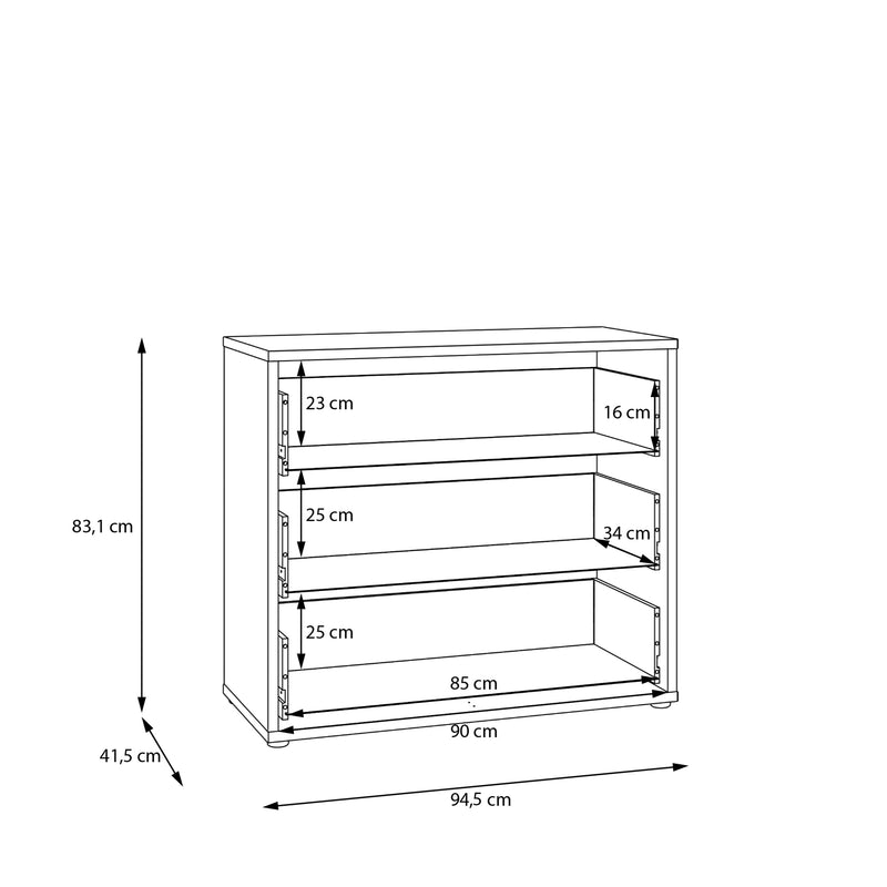 Alice Springs 3 Drawer Chest with Push-to-Open Drawers in Night Blue and White – image 8