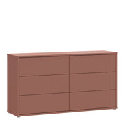 Alice Springs 6 Drawer Wide Chest with Push-to-Open Drawers in Terracotta – image 1