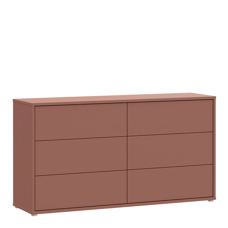 Alice Springs 6 Drawer Wide Chest with Push-to-Open Drawers in Terracotta – image 1