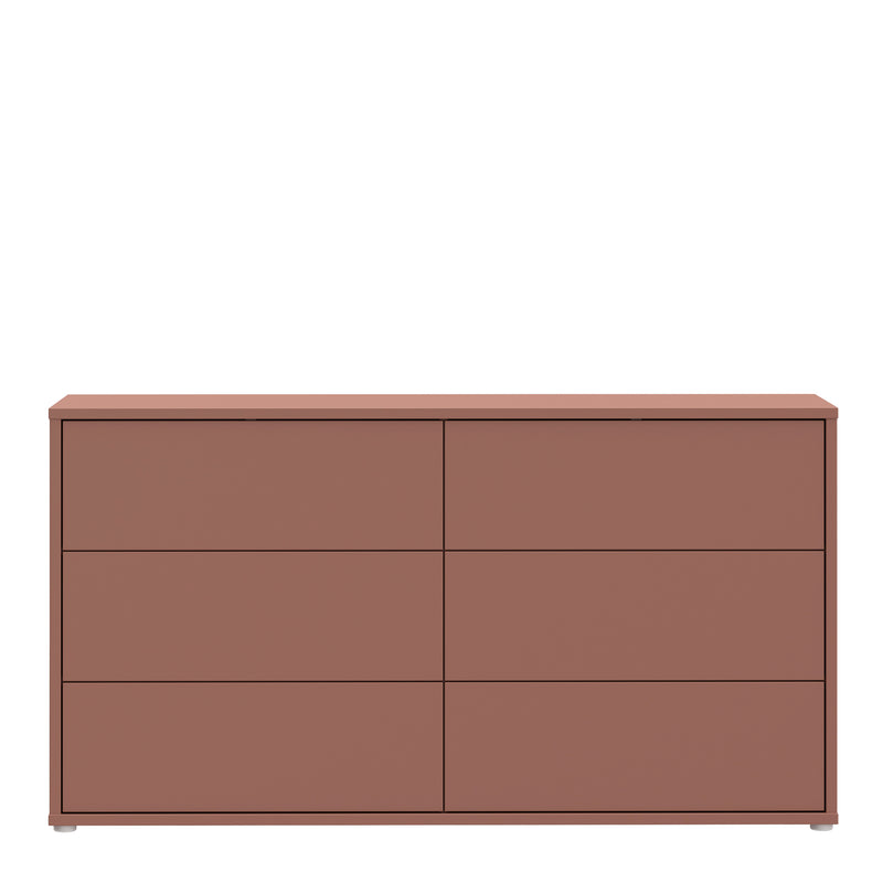 Alice Springs 6 Drawer Wide Chest with Push-to-Open Drawers in Terracotta – image 2