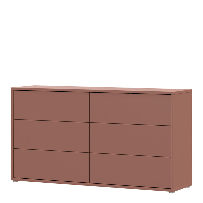 Alice Springs 6 Drawer Wide Chest with Push-to-Open Drawers in Terracotta – image 3