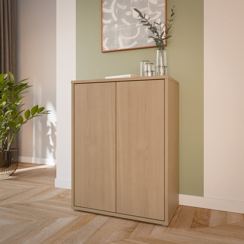 Alice Springs Tall 2 Door Cupboard with Push-to-Open Doors in Elegancia Oak – image 6