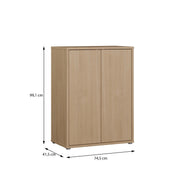 Alice Springs Tall 2 Door Cupboard with Push-to-Open Doors in Elegancia Oak – image 8