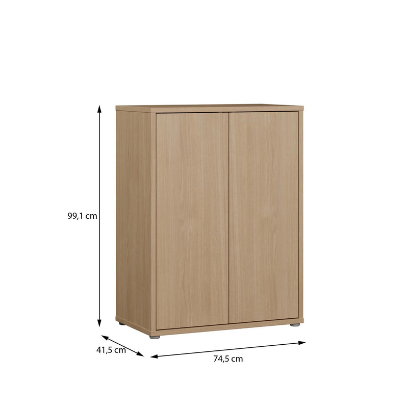 Alice Springs Tall 2 Door Cupboard with Push-to-Open Doors in Elegancia Oak – image 8