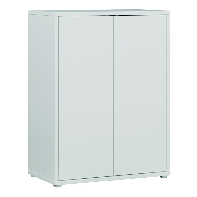 Alice Springs Tall 2 Door Cupboard with Push-to-Open Doors in Light Grey – image 1