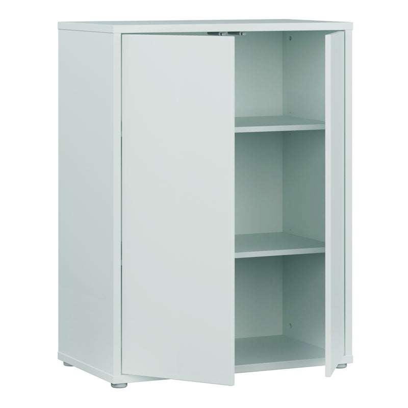 Alice Springs Tall 2 Door Cupboard with Push-to-Open Doors in Light Grey – image 4