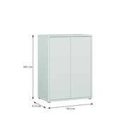 Alice Springs Tall 2 Door Cupboard with Push-to-Open Doors in Light Grey – image 7
