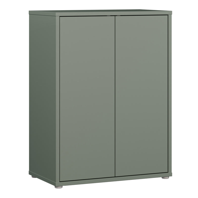 Alice Springs Tall 2 Door Cupboard with Push-to-Open Doors in Sage Green – image 1