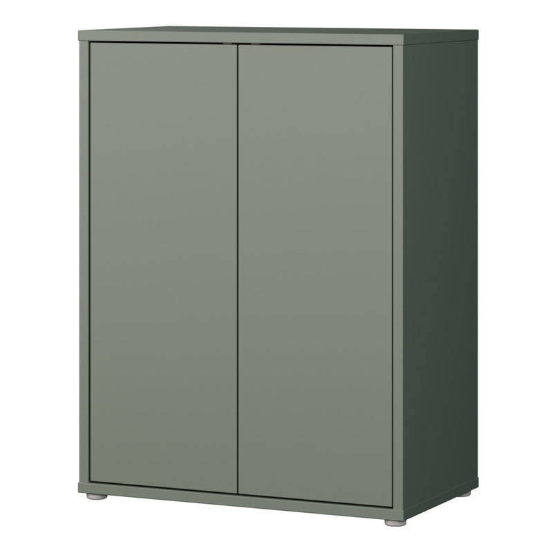 Alice Springs Tall 2 Door Cupboard with Push-to-Open Doors in Sage Green – image 3