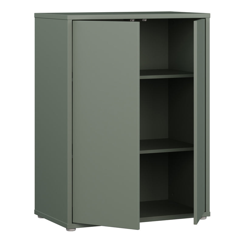 Alice Springs Tall 2 Door Cupboard with Push-to-Open Doors in Sage Green – image 4