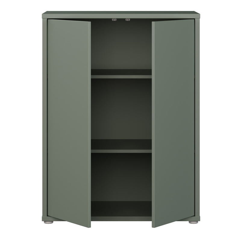 Alice Springs Tall 2 Door Cupboard with Push-to-Open Doors in Sage Green – image 5