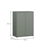 Alice Springs Tall 2 Door Cupboard with Push-to-Open Doors in Sage Green – image 7