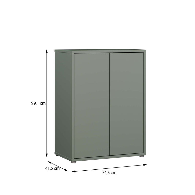 Alice Springs Tall 2 Door Cupboard with Push-to-Open Doors in Sage Green – image 7