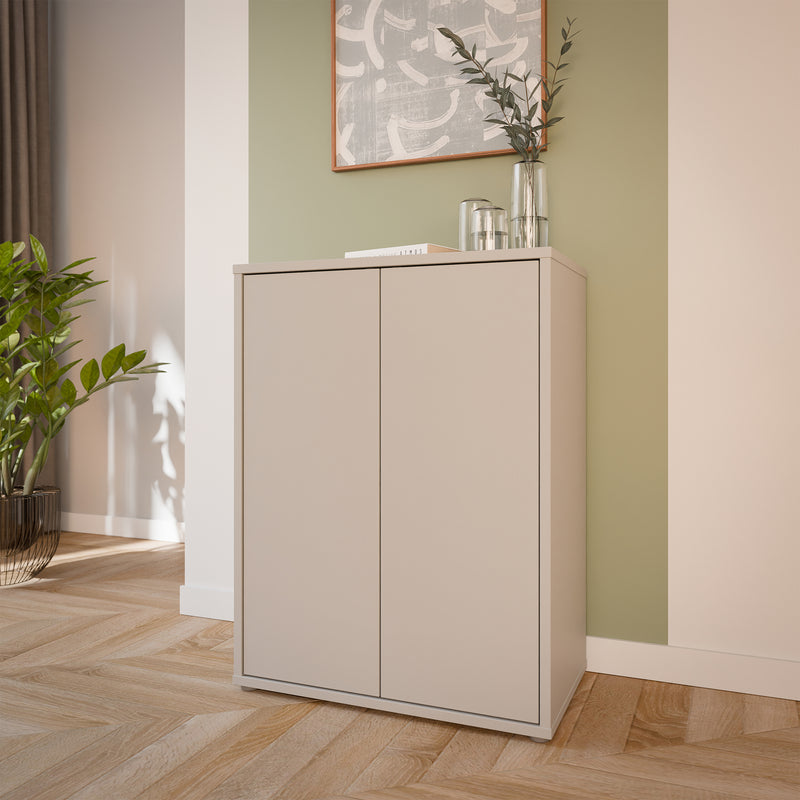 Alice Springs Tall 2 Door Cupboard with Push-to-Open Doors in Sand – image 6