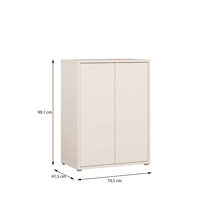 Alice Springs Tall 2 Door Cupboard with Push-to-Open Doors in Sand – image 8