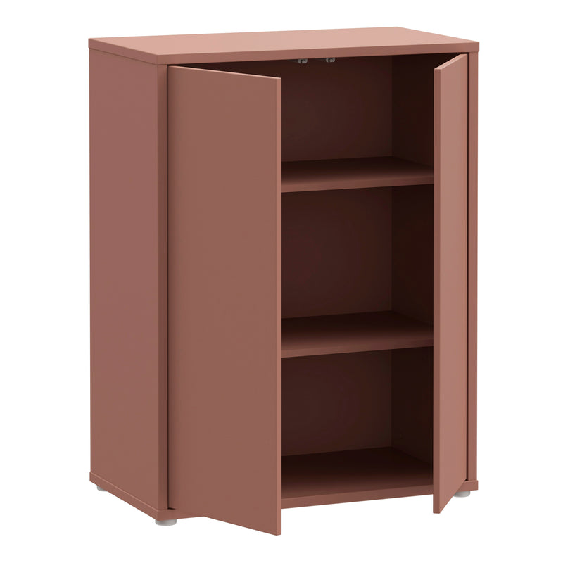 Alice Springs Tall 2 Door Cupboard with Push-to-Open Doors in Terracotta – image 4