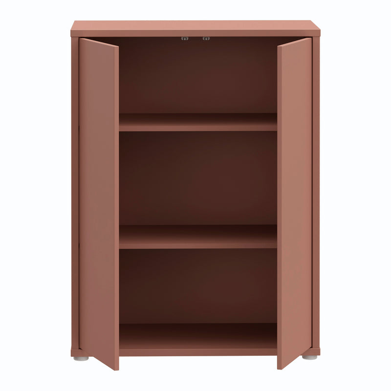 Alice Springs Tall 2 Door Cupboard with Push-to-Open Doors in Terracotta – image 5