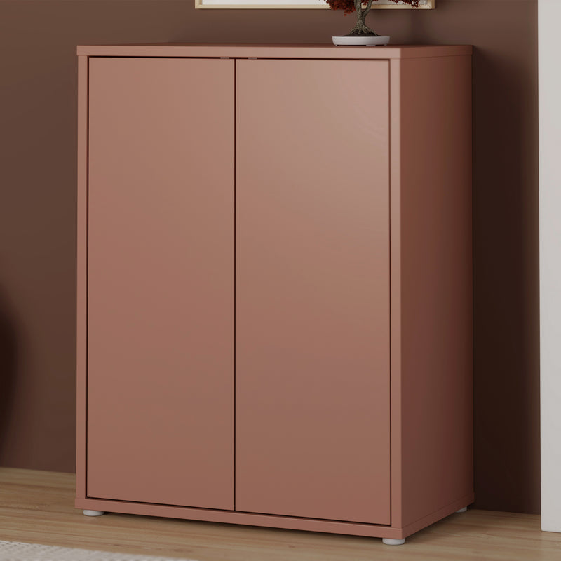 Alice Springs Tall 2 Door Cupboard with Push-to-Open Doors in Terracotta – image 6