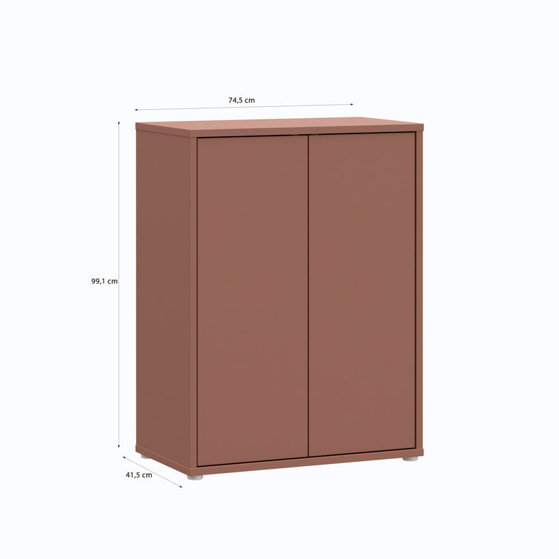 Alice Springs Tall 2 Door Cupboard with Push-to-Open Doors in Terracotta – image 7