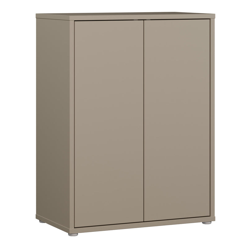 Alice Springs Tall 2 Door Cupboard with Push-to-Open Doors in Taupe – image 1