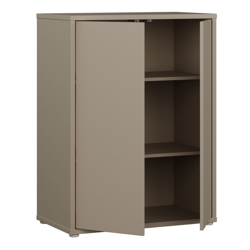 Alice Springs Tall 2 Door Cupboard with Push-to-Open Doors in Taupe – image 4