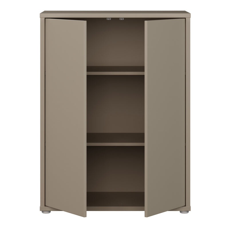 Alice Springs Tall 2 Door Cupboard with Push-to-Open Doors in Taupe – image 5
