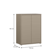 Alice Springs Tall 2 Door Cupboard with Push-to-Open Doors in Taupe – image 7