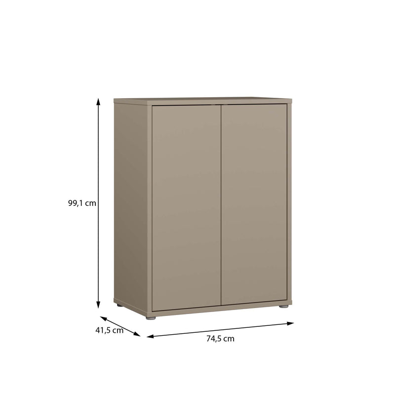 Alice Springs Tall 2 Door Cupboard with Push-to-Open Doors in Taupe – image 7
