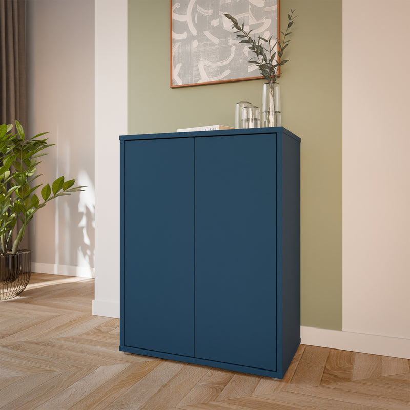 Alice Springs Tall 2 Door Cupboard with Push-to-Open Doors in Night Blue – image 6