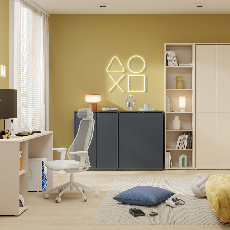 Alice Springs Tall 2 Door Cupboard with Push-to-Open Doors in Night Blue – image 8