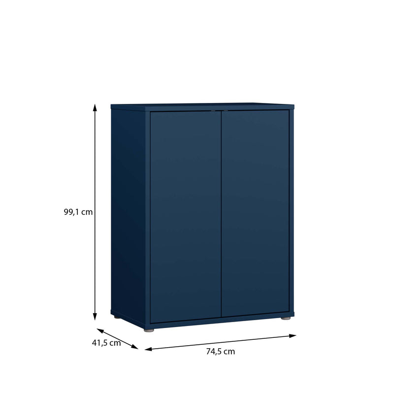 Alice Springs Tall 2 Door Cupboard with Push-to-Open Doors in Night Blue – image 9