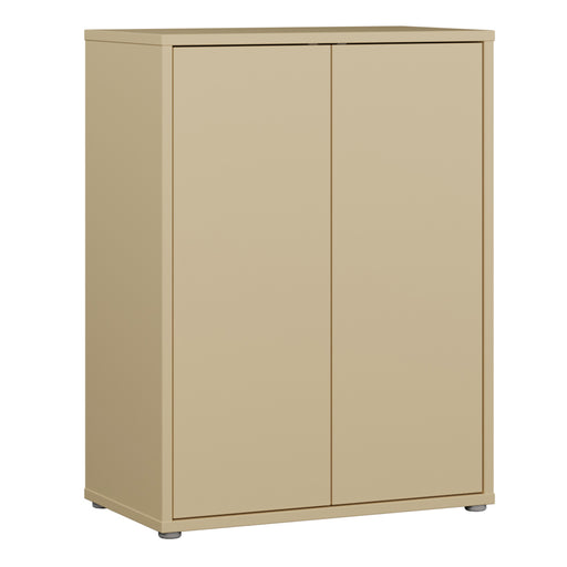 Alice Springs Tall 2 Door Cupboard with Push-to-Open Doors in Butter Yellow – image 1