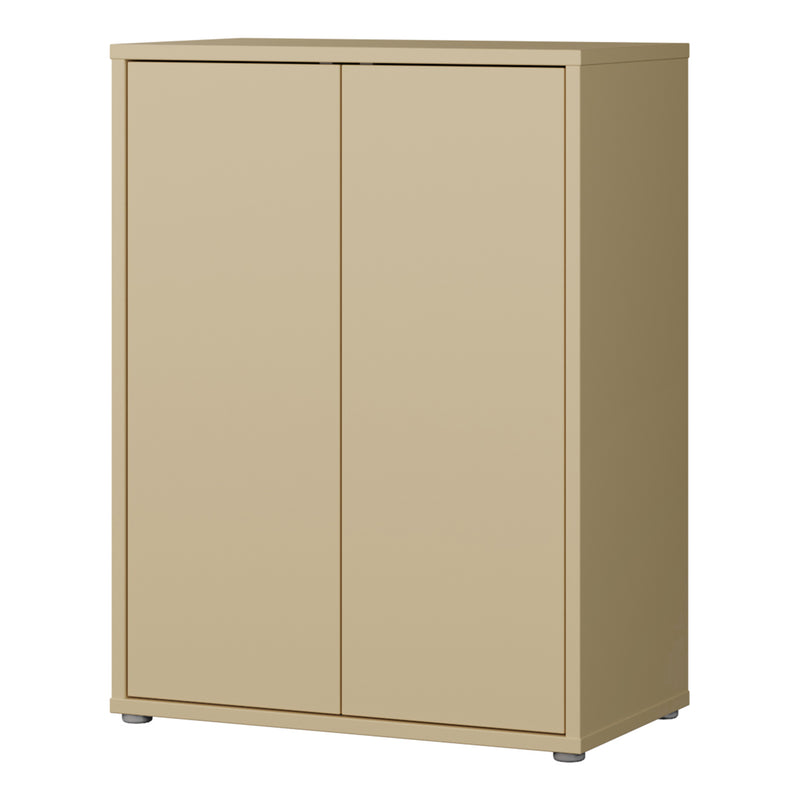 Alice Springs Tall 2 Door Cupboard with Push-to-Open Doors in Butter Yellow – image 3