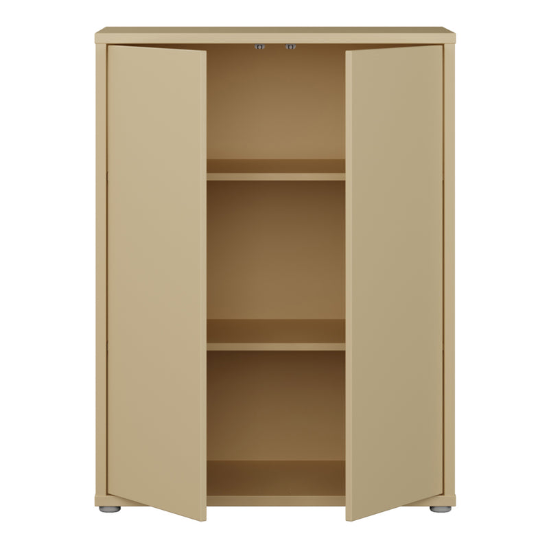 Alice Springs Tall 2 Door Cupboard with Push-to-Open Doors in Butter Yellow – image 5