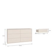 Alice Springs 6 Drawer Wide Chest with Push-to-Open Drawers in Sand – image 7