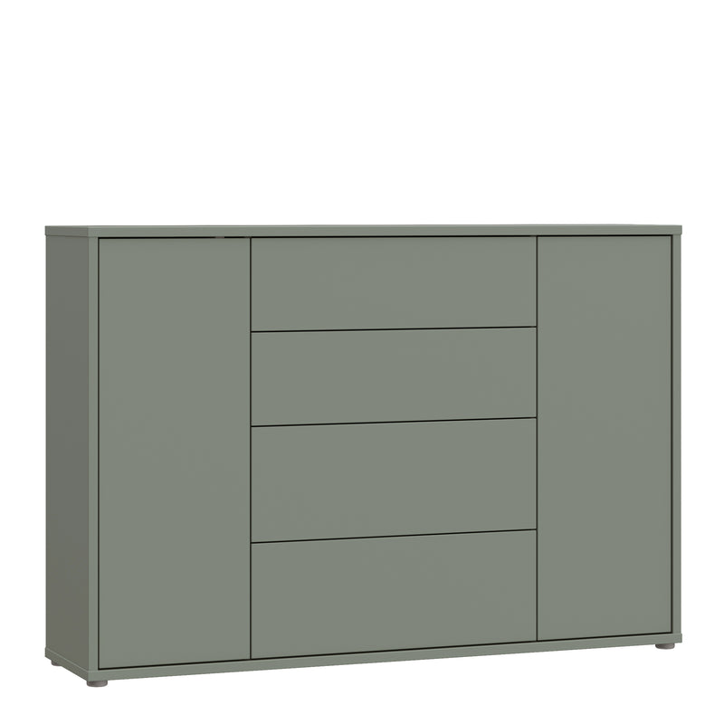 Alice Springs Wide Sideboard with 4 Drawers & 2 Doors with Push-to-Open in Sage Green – image 1