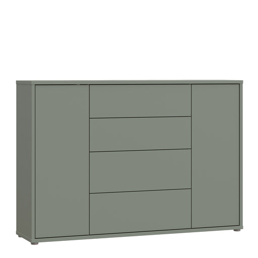 Alice Springs Wide Sideboard with 4 Drawers & 2 Doors with Push-to-Open in Sage Green – image 1