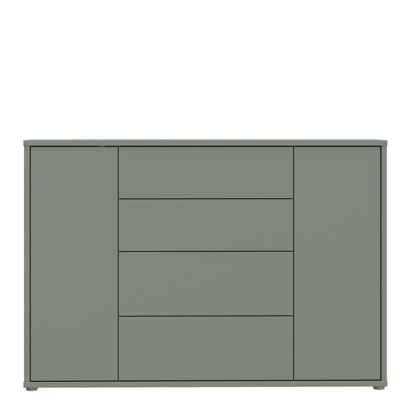 Alice Springs Wide Sideboard with 4 Drawers & 2 Doors with Push-to-Open in Sage Green – image 2