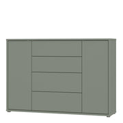 Alice Springs Wide Sideboard with 4 Drawers & 2 Doors with Push-to-Open in Sage Green – image 3