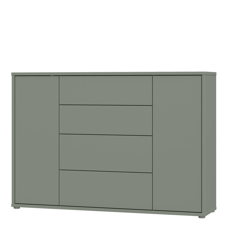 Alice Springs Wide Sideboard with 4 Drawers & 2 Doors with Push-to-Open in Sage Green – image 3