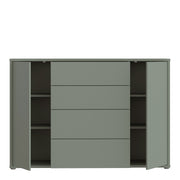 Alice Springs Wide Sideboard with 4 Drawers & 2 Doors with Push-to-Open in Sage Green – image 5