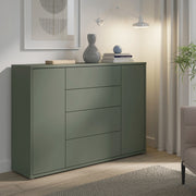 Alice Springs Wide Sideboard with 4 Drawers & 2 Doors with Push-to-Open in Sage Green – image 7